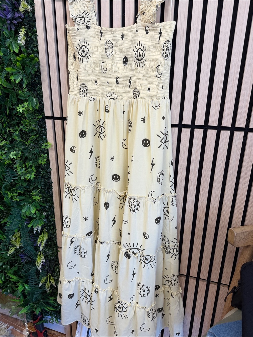 Dressed in LALA Cream dress Graphic Print